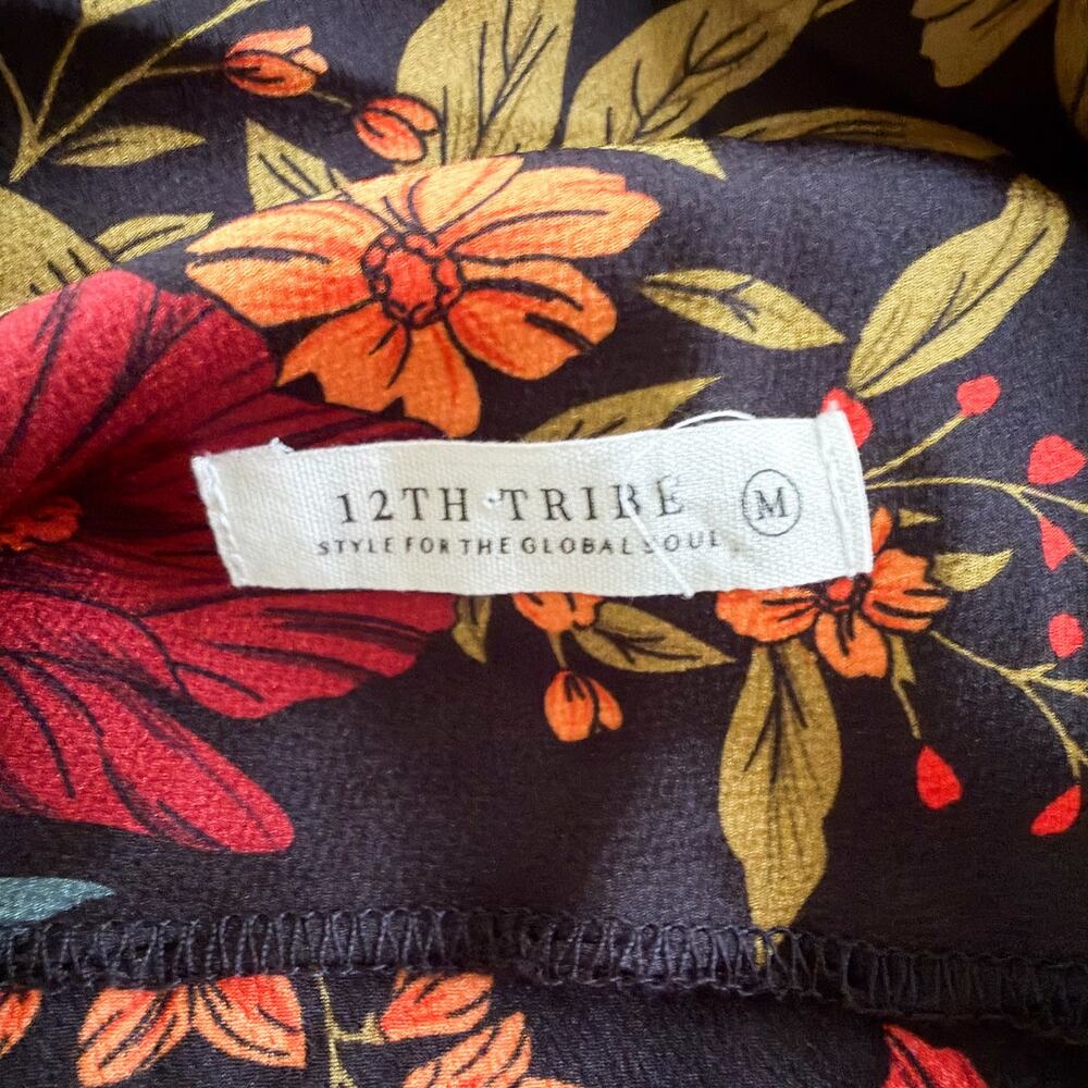 NWOT 12th Tribe Natalia Black Floral Strapless Maxi Dress Size M Floral Evening - Picture 12 of 14